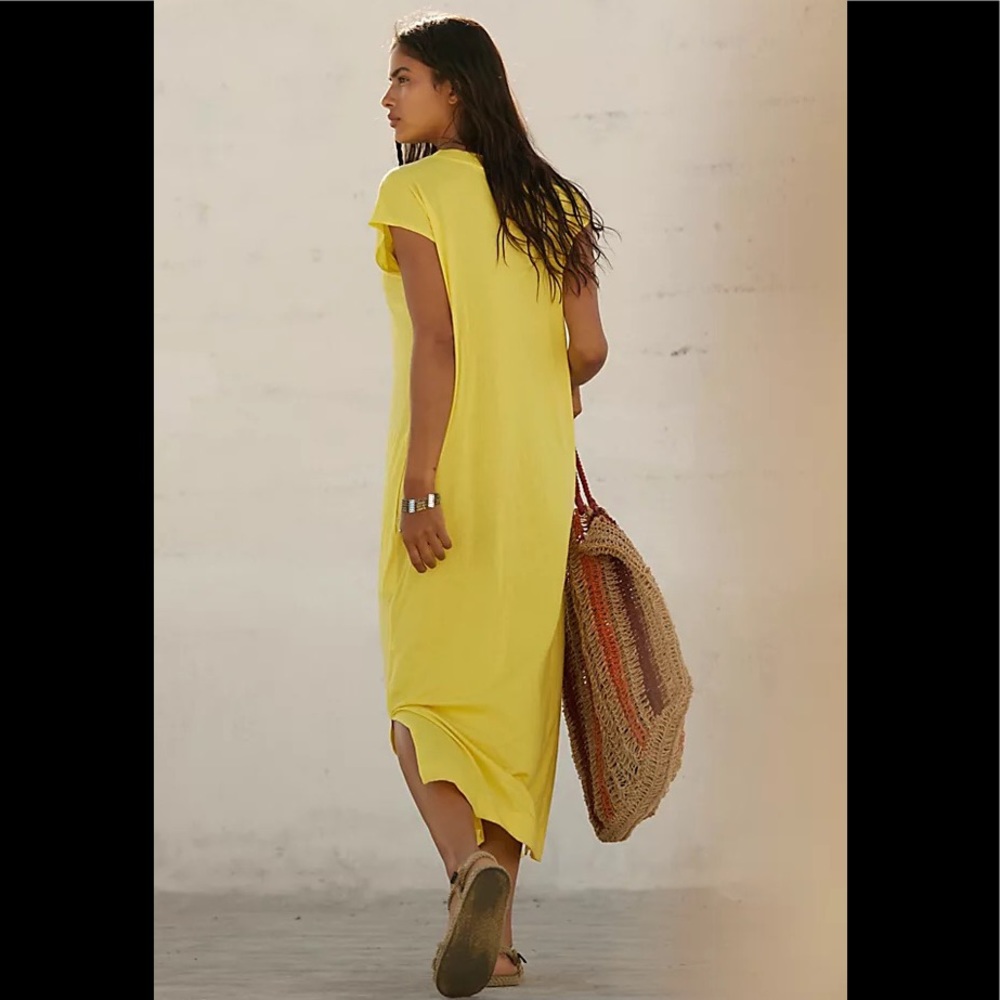 Free People New W Tags Slouchy Maxi Long Dress w/ Slits Multiple Sizes - Picture 2 of 4